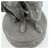 Antique Orange Honeycomb Glass Globe Table Lamp & Cast Figurine Base