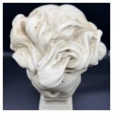 Classical Plaster Bust on Pedestal - Neoclassical Portrait - LARGE 27"