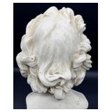 Classical Plaster Bust on Pedestal - Neoclassical Portrait - LARGE 27"