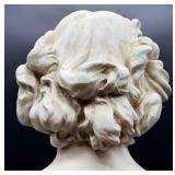 Classical Plaster Bust on Pedestal - Neoclassical Portrait - LARGE 27"