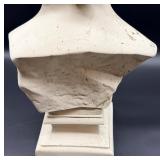 Classical Plaster Bust on Pedestal - Neoclassical Portrait - LARGE 27"
