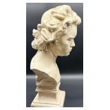 Classical Plaster Bust on Pedestal - Neoclassical Portrait - LARGE 27"