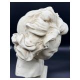 Classical Plaster Bust on Pedestal - Neoclassical Portrait - LARGE 27"