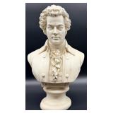 Mozart Bust Sculpture on Pedestal