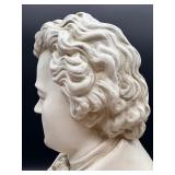 Mozart Bust Sculpture on Pedestal
