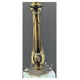 Mid Century Falkenstein Opalescent Glass Table Lamp With Ornate Bronze Base