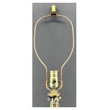 Mid Century Falkenstein Opalescent Glass Table Lamp With Ornate Bronze Base