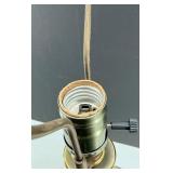 Mid Century Falkenstein Opalescent Glass Table Lamp With Ornate Bronze Base