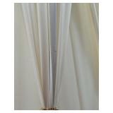 Pair of Vintage Brass & Crystal Table Lamps With Pleated Cream Shades