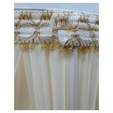 Pair of Vintage Brass & Crystal Table Lamps With Pleated Cream Shades