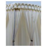 Pair of Vintage Brass & Crystal Table Lamps With Pleated Cream Shades