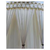 Pair of Vintage Brass & Crystal Table Lamps With Pleated Cream Shades