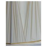 Pair of Vintage Brass & Crystal Table Lamps With Pleated Cream Shades