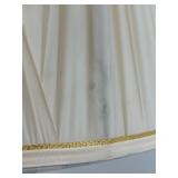 Pair of Vintage Brass & Crystal Table Lamps With Pleated Cream Shades