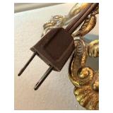 Pair of Vintage Brass & Crystal Table Lamps With Pleated Cream Shades