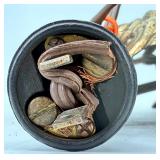 Pair of Vintage Brass & Crystal Table Lamps With Pleated Cream Shades