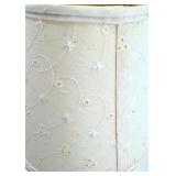 Vintage Robert Abbey - Brass Table Lamp with Ornate Embossed Green Man Base & Fabric Shade