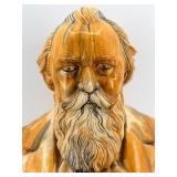 Bearded Onyx Bust & Signed FRANS - Classical Faux Marble Ceramic Sculpture