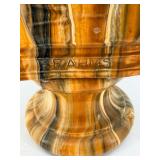 Bearded Onyx Bust & Signed FRANS - Classical Faux Marble Ceramic Sculpture