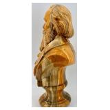 Bearded Onyx Bust & Signed FRANS - Classical Faux Marble Ceramic Sculpture