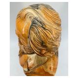 Bearded Onyx Bust & Signed FRANS - Classical Faux Marble Ceramic Sculpture
