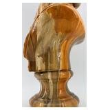 Bearded Onyx Bust & Signed FRANS - Classical Faux Marble Ceramic Sculpture