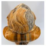 Bearded Onyx Bust & Signed FRANS - Classical Faux Marble Ceramic Sculpture