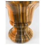 Bearded Onyx Bust & Signed FRANS - Classical Faux Marble Ceramic Sculpture