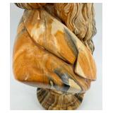 Bearded Onyx Bust & Signed FRANS - Classical Faux Marble Ceramic Sculpture