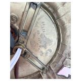 Vintage Mid Century Red/Orange Hobnail Glass Table Lamp with Ornate Metal Base