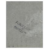 Framed, Signed Watercolor Floral Bouquet with White Daisies & Blue Accents