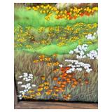 Birch Tree Landscape Dimensional Textile Art in Wood Frame