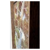 Birch Tree Landscape Dimensional Textile Art in Wood Frame