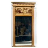 Ornate Giltwood Mirror with Classical Columns & Pediment
