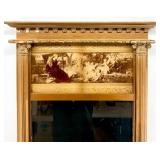 Ornate Giltwood Mirror with Classical Columns & Pediment