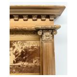 Ornate Giltwood Mirror with Classical Columns & Pediment