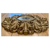Syroco Ornate Gold Wall Clock with Radial Leaf Design