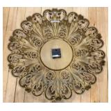 Syroco Ornate Gold Wall Clock with Radial Leaf Design