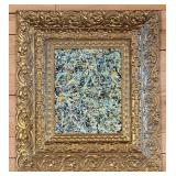 Framed Abstract Expressionist Painting Done in the in Ornate Gold Frame