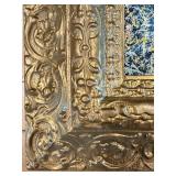 Framed Abstract Expressionist Painting Done in the in Ornate Gold Frame