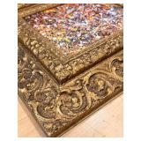 Pollock-Style Abstract Drip Expressionist Painting in Ornate Gold Frame #3