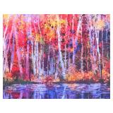 Abstract Autumn Forest by Water