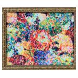 Framed Abstract "Pointillist" Reproduction Artwork in Ornate Gold Frame
