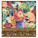 Framed Abstract "Pointillist" Reproduction Artwork in Ornate Gold Frame