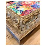 Framed Abstract "Pointillist" Reproduction Artwork in Ornate Gold Frame