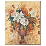 Framed Floral Bouquet Still Life in Ornate Carved Frame