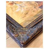 Framed Floral Bouquet Still Life in Ornate Carved Frame