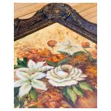 Framed Floral Bouquet Still Life in Ornate Carved Frame