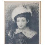Renoir Framed Vintage Portrait "Marthe Berard" Print In Ornate Gilt Frame & COA