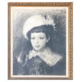 Renoir Framed Vintage Portrait "Marthe Berard" Print In Ornate Gilt Frame & COA